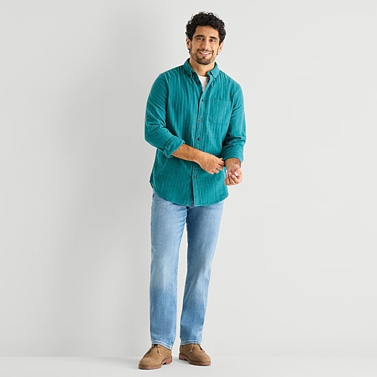 St. John's Bay Mens Long Sleeve Classic Fit Flannel Shirt
