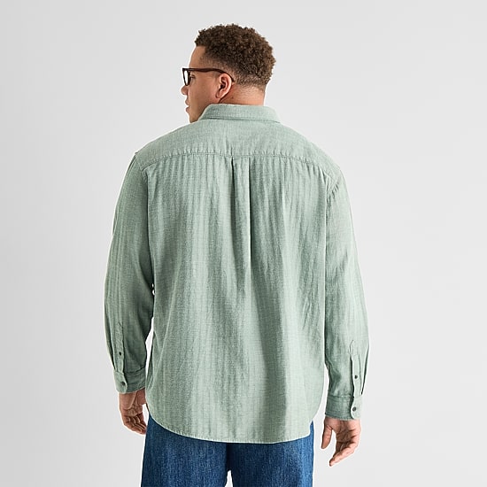 St. John's Bay Mens Long Sleeve Classic Fit Big and Tall Flannel Shirt