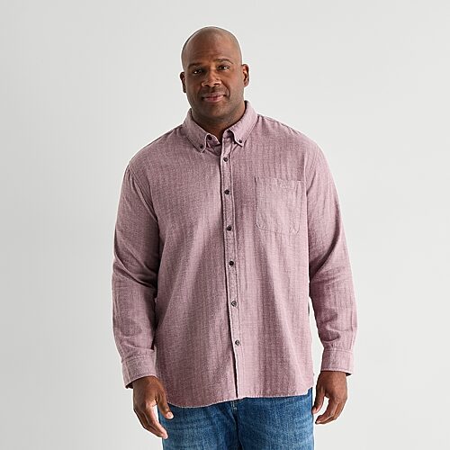 St. John's Bay Mens Long Sleeve Classic Fit Big and Tall Flannel Shirt, 5x-large Tall, Red