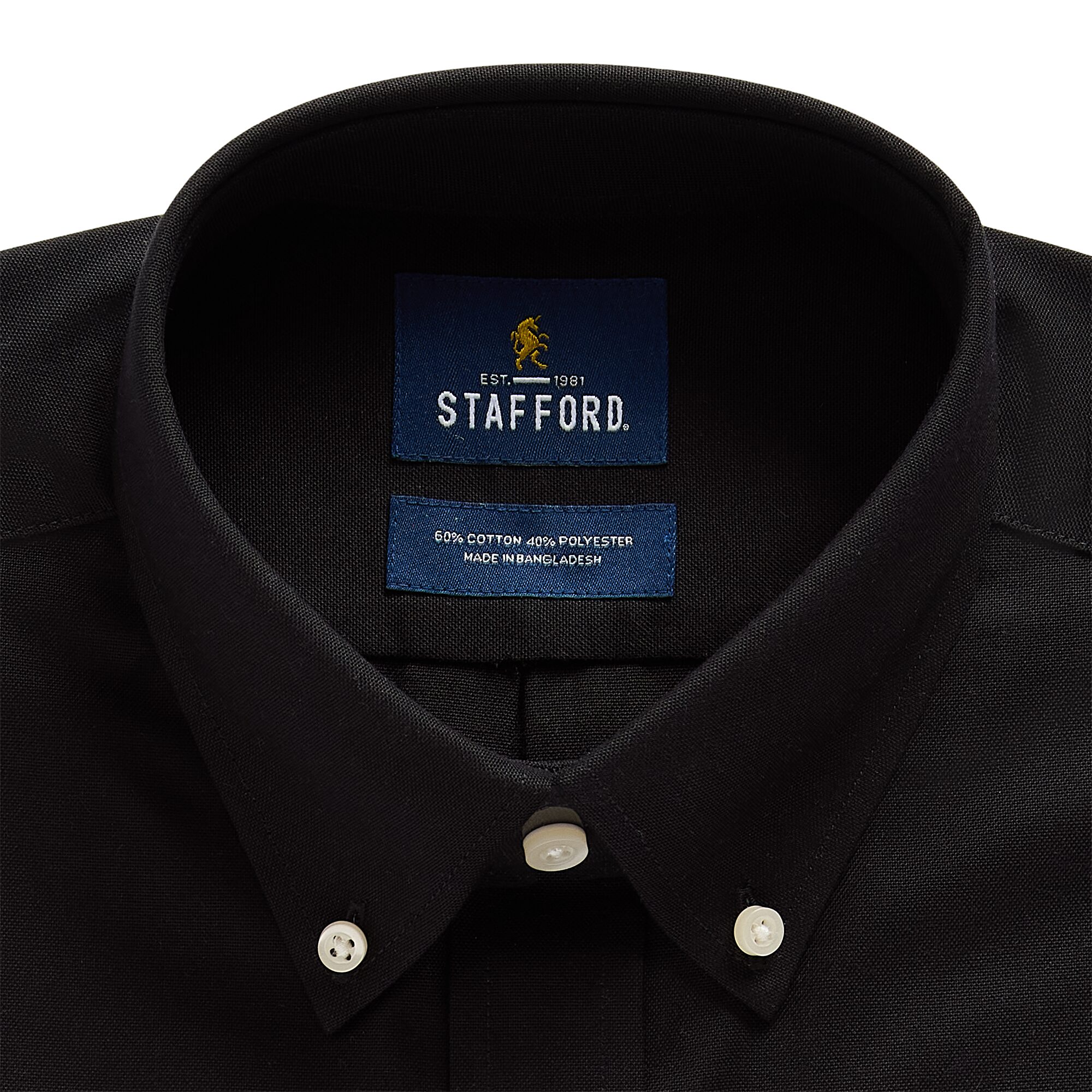 Stafford Oxford Mens Regular Fit Stretch Fabric Wrinkle Free Long Sleeve Dress Shirt