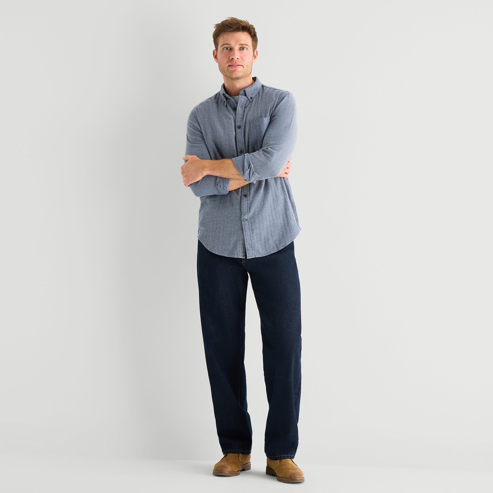 St. John's Bay Mens Long Sleeve Classic Fit Flannel Shirt