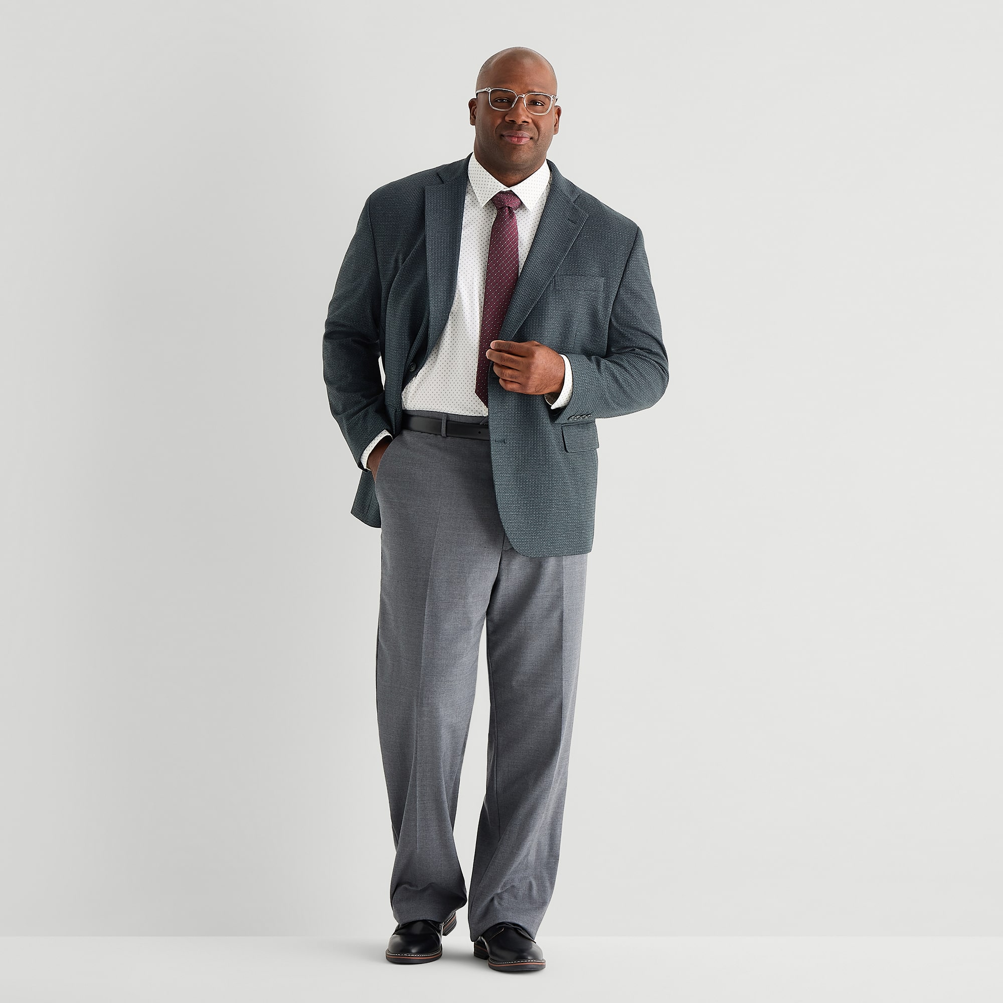 Stafford Mens Big and Tall Checked Classic Fit Sport Coat