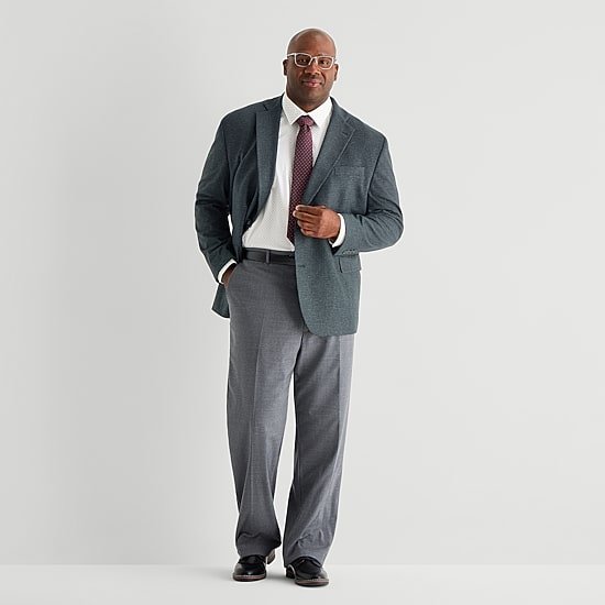 Stafford Mens Big and Tall Checked Classic Fit Sport Coat