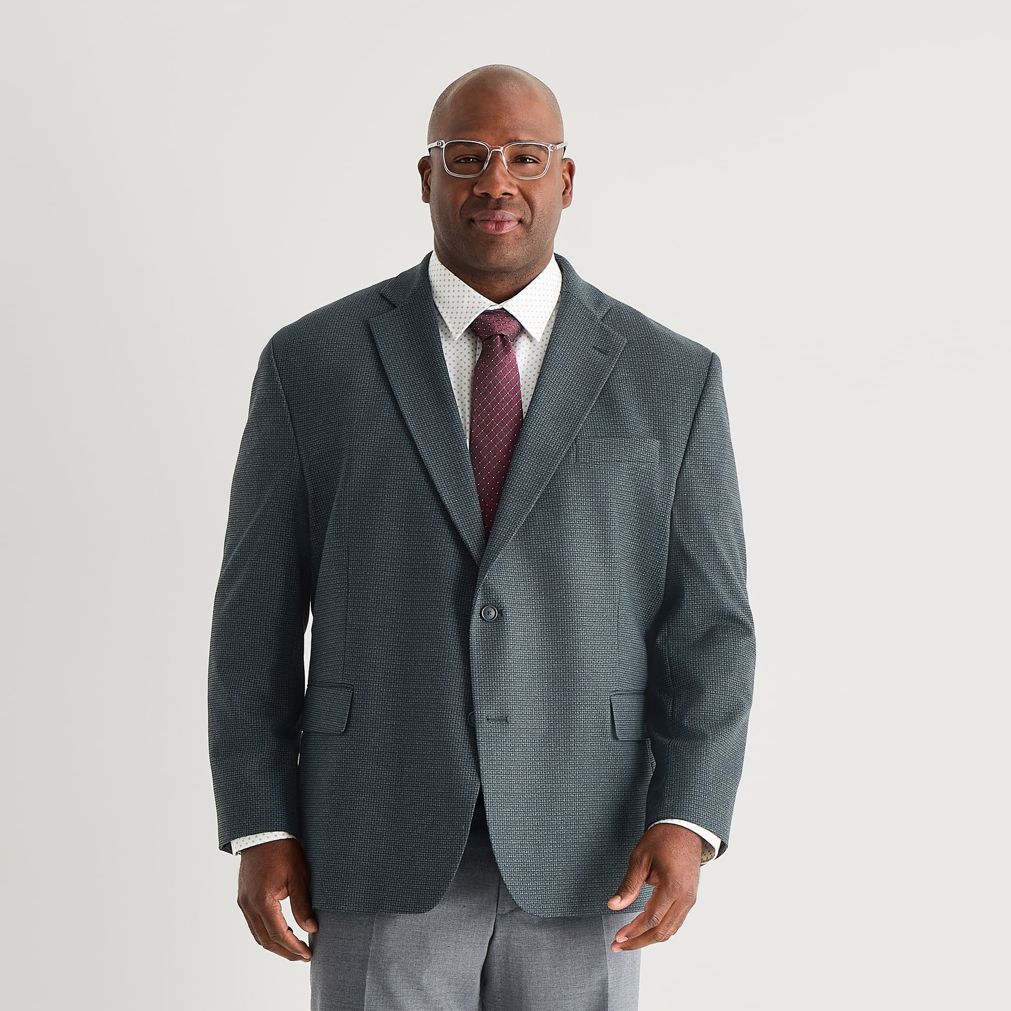 Stafford Mens Big and Tall Checked Classic Fit Sport Coat