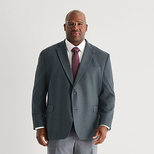 Stafford Mens Big And Tall Checked Classic Fit Sport Coat In Green