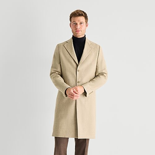 Stafford Wool Mens Midweight Topcoat Coat, Small, Brown