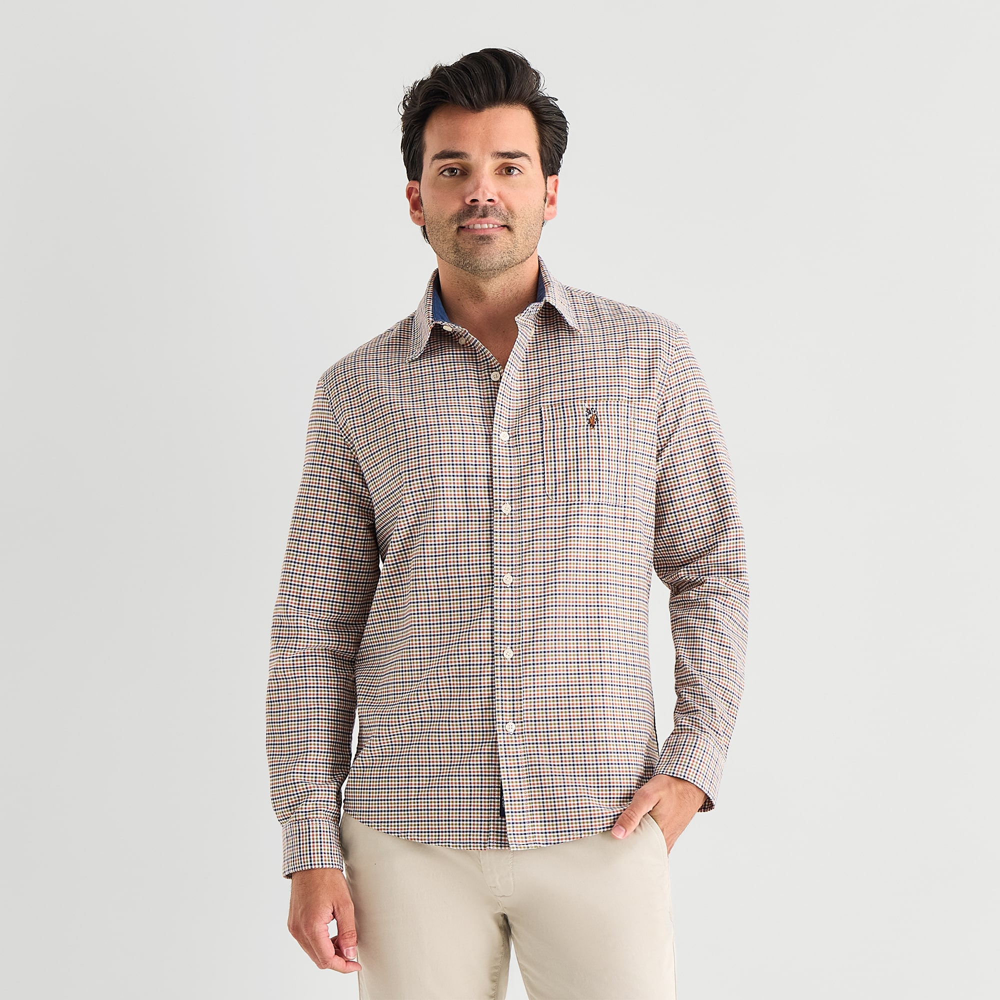 U.S. Polo Assn. Oxford Mens Long Sleeve Classic Fit Embroidered Button-Down Shirt