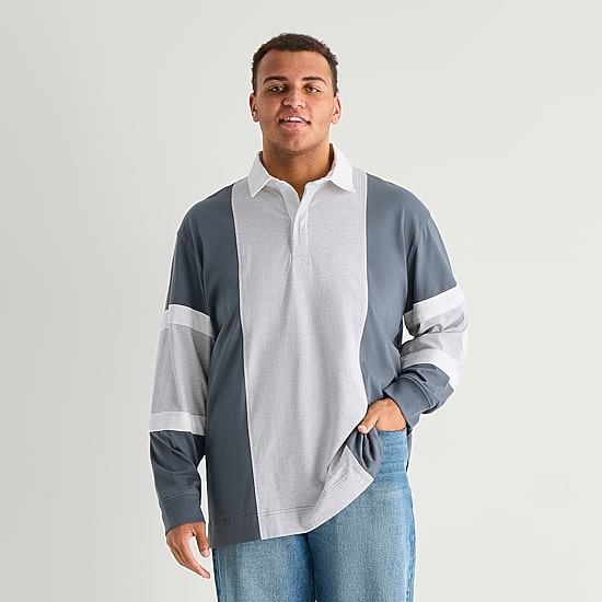 Arizona Mens Long Sleeve Classic Fit Button Down Collar Striped