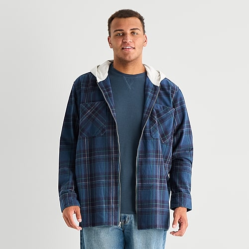 Arizona Mens Big And Tall Shirt Jacket In Blue