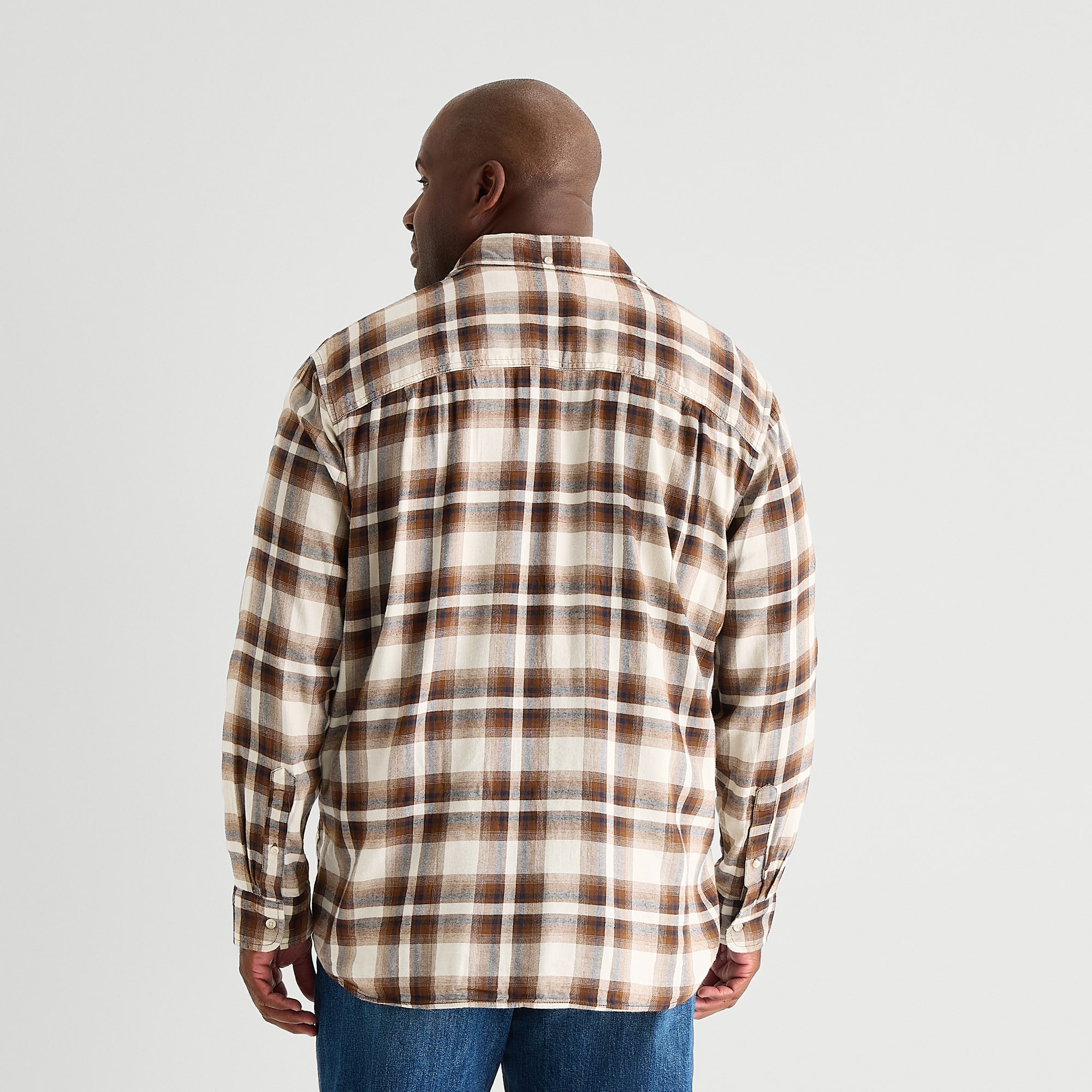 mutual weave Mens Long Sleeve Regular Fit Big and Tall Button-Down Shirt