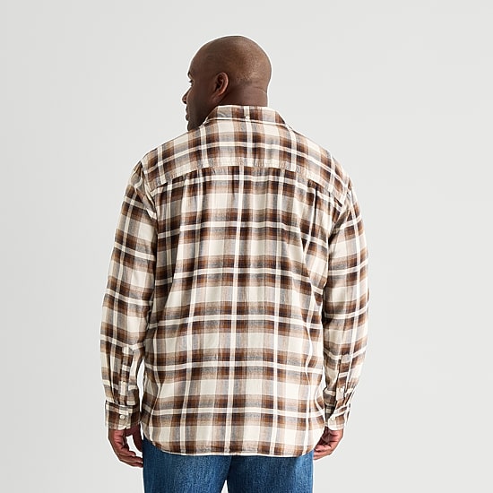 mutual weave Mens Long Sleeve Regular Fit Big and Tall Button-Down Shirt