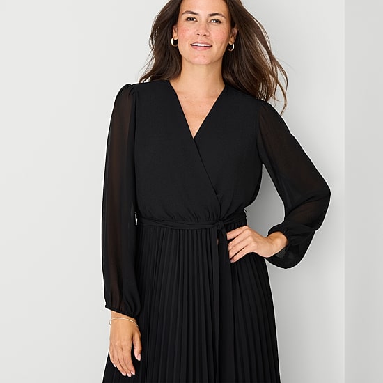Studio 1 Womens V Neck Long Sleeve Bishop Chiffon Maxi Dress