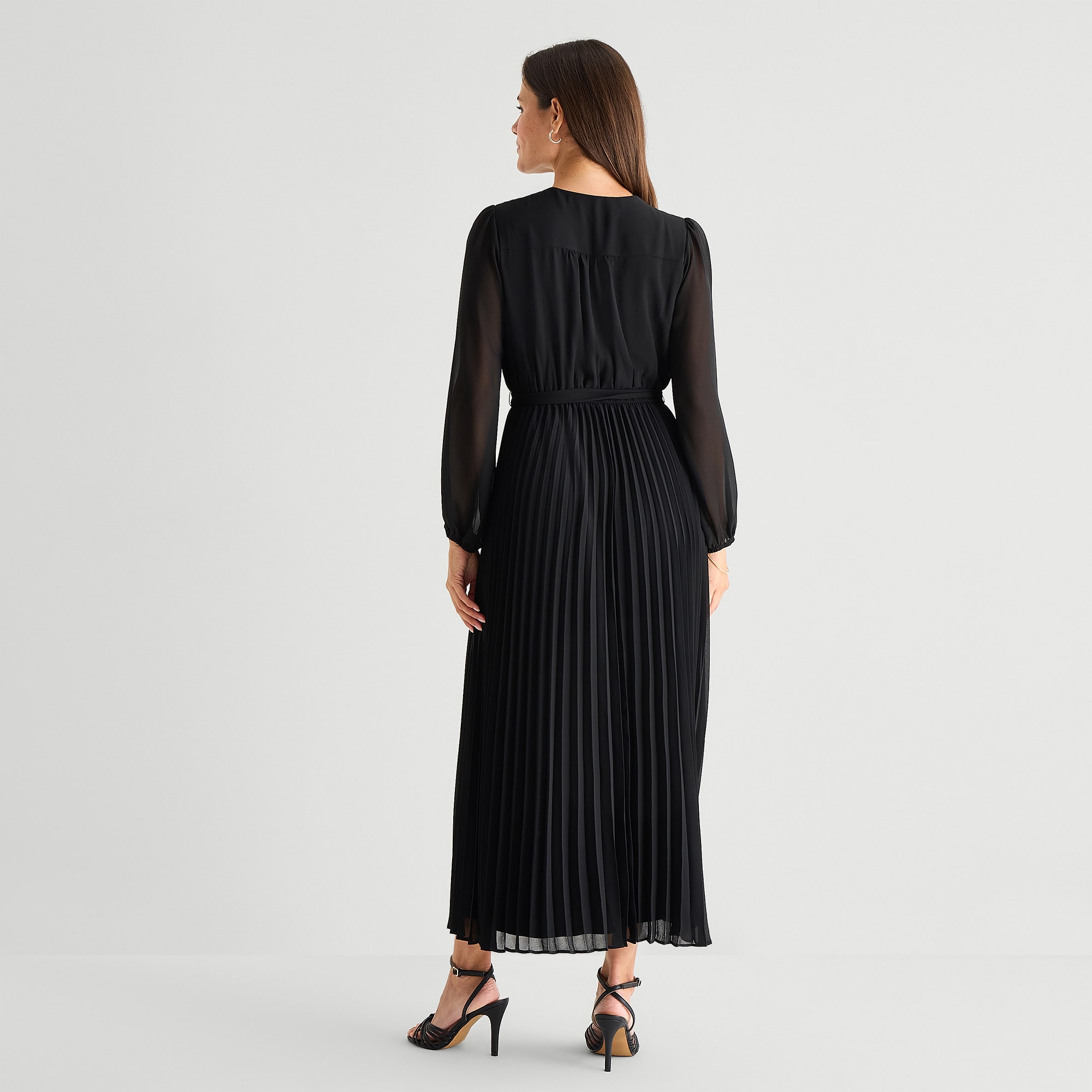Studio 1 Womens V Neck Long Sleeve Bishop Maxi Dress