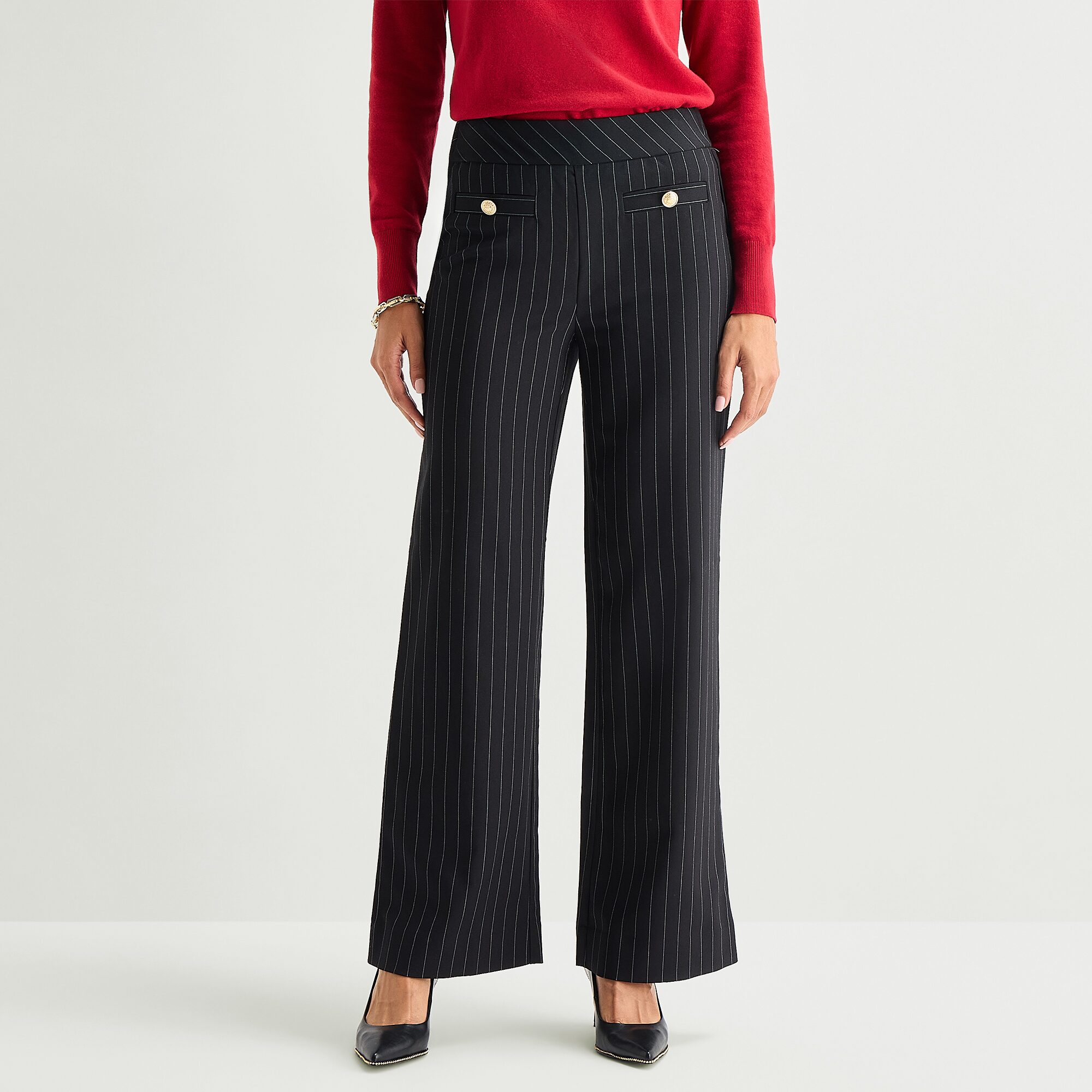 Liz Claiborne Womens Flare Mid Rise Pull-On Pant