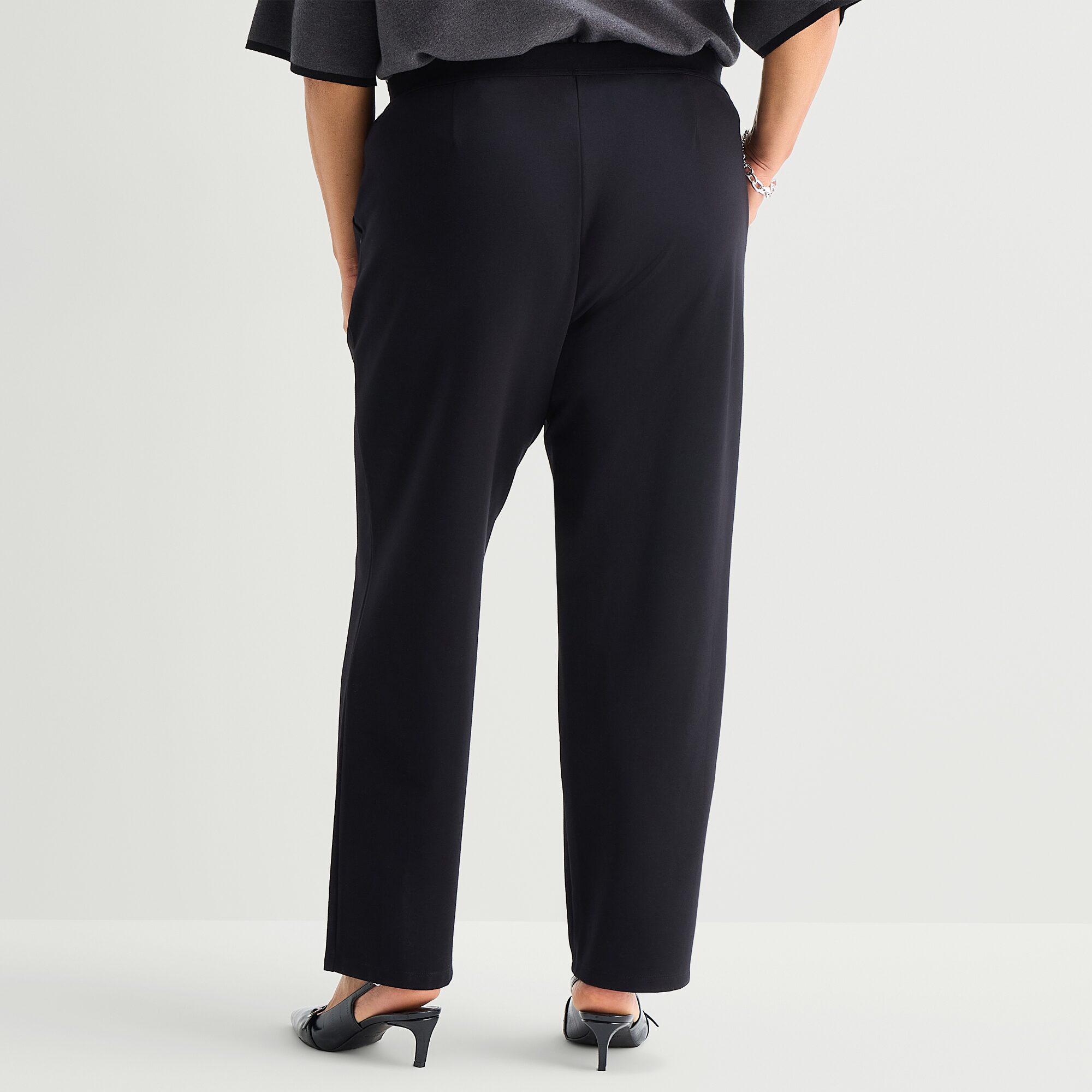 Liz Claiborne Maya Womens Plus Straight Mid Rise Pull-On Pant