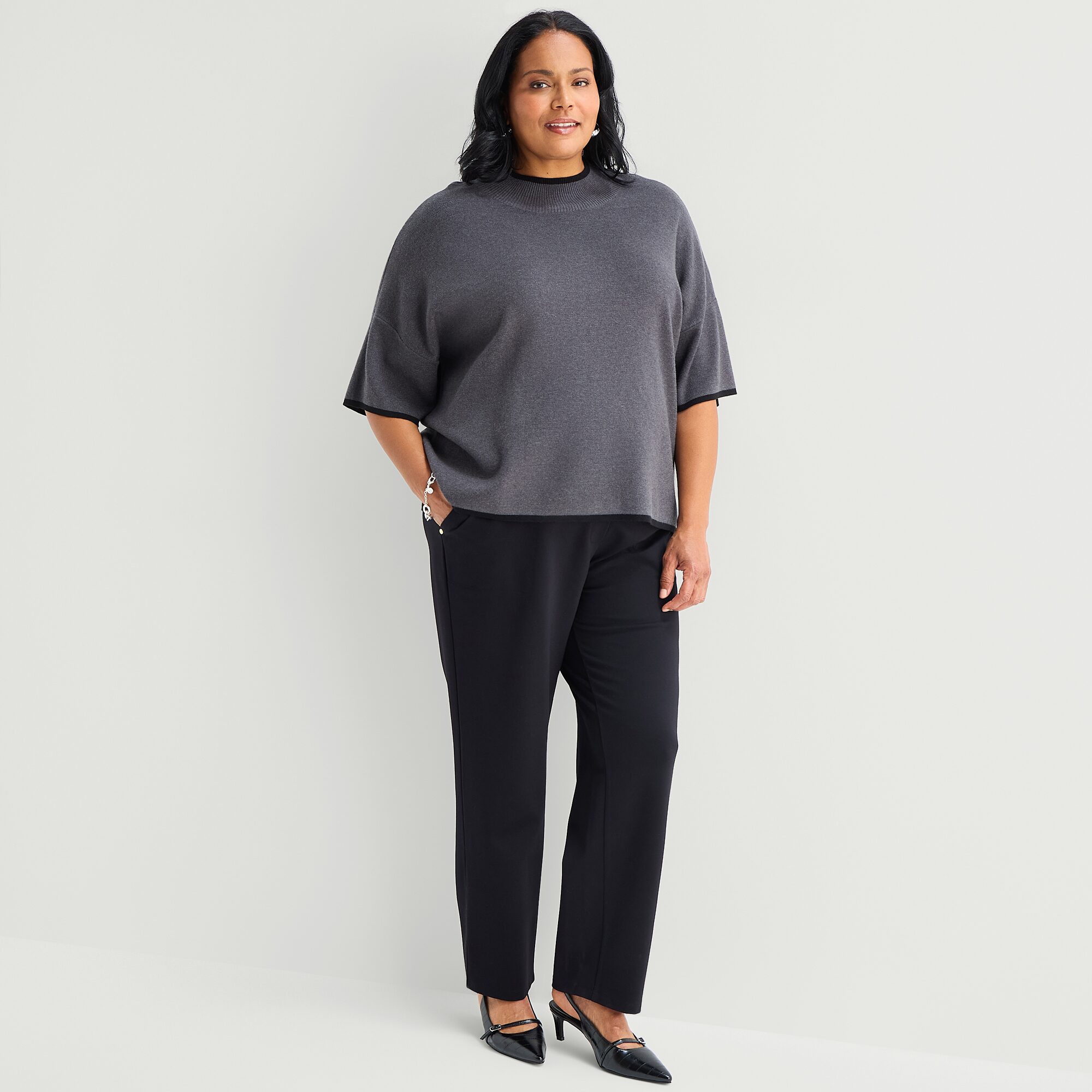 Liz Claiborne Maya Womens Plus Straight Mid Rise Pull-On Pant