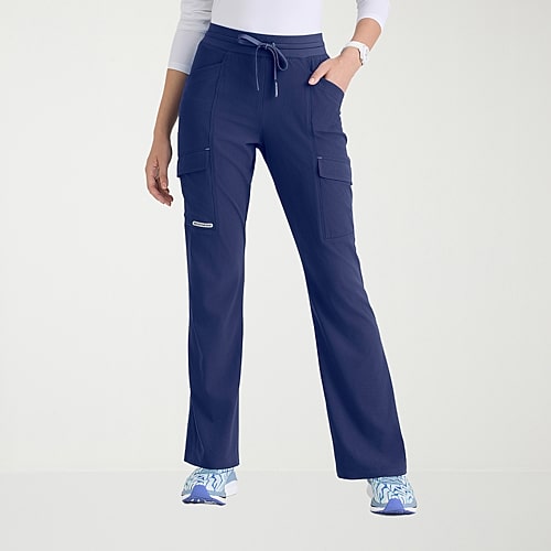Skechers Skp733 Reward 5-pocket High Rise Fit & Flare Leg Womens Stretch Fabric Moisture Wicking Scrub Pant In Blue