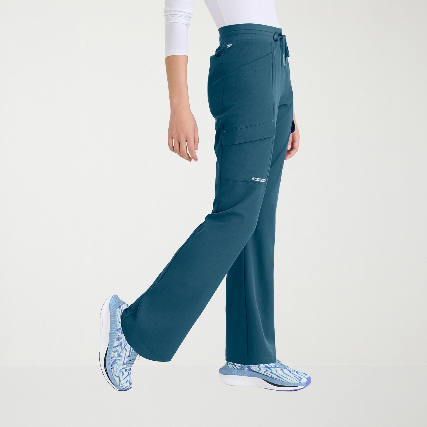 Skechers Skp733 Reward 5-Pocket High Rise Fit & Flare Leg Womens Plus Tall Stretch Fabric Moisture Wicking Scrub Pant