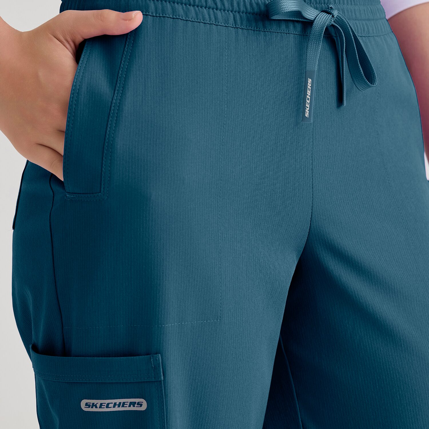 Skechers Skp734 Honor 6-Pocket High-Rise Straight Leg Womens Plus Tall Stretch Fabric Moisture Wicking Scrub Pant