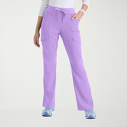 Skechers Skp733 Reward 5-pocket High Rise Fit & Flare Leg Womens Stretch Fabric Moisture Wicking Scrub Pant In Purple