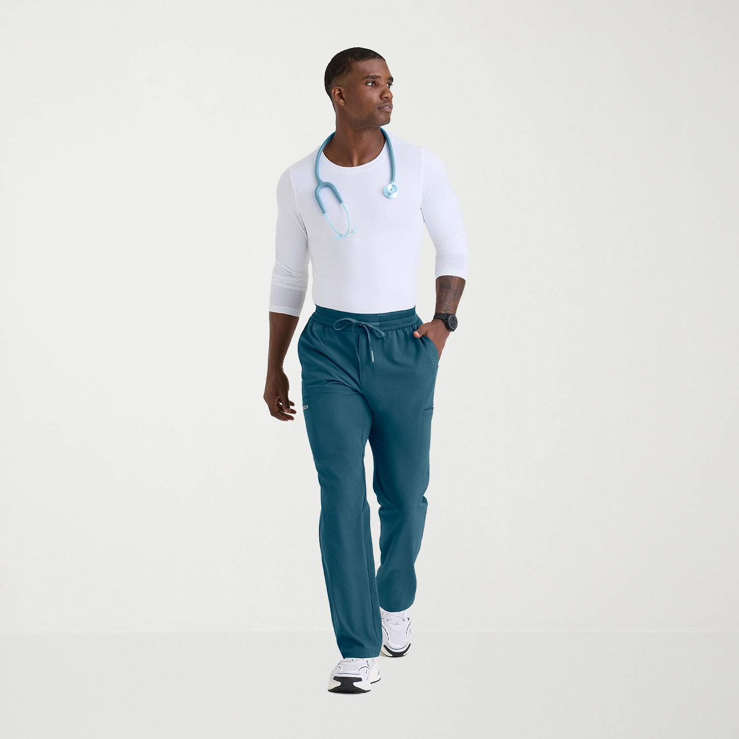 Skechers Skp736 Merit 6-Pocket Straight Leg Mens Big and Tall Stretch Fabric Moisture Wicking Scrub Pant