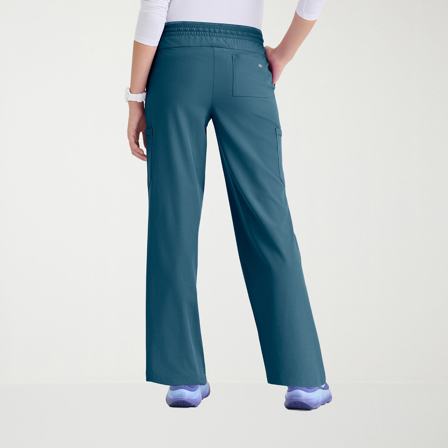 Skechers Skp734 Honor 6-Pocket High-Rise Straight Leg Womens Stretch Fabric Moisture Wicking Scrub Pant