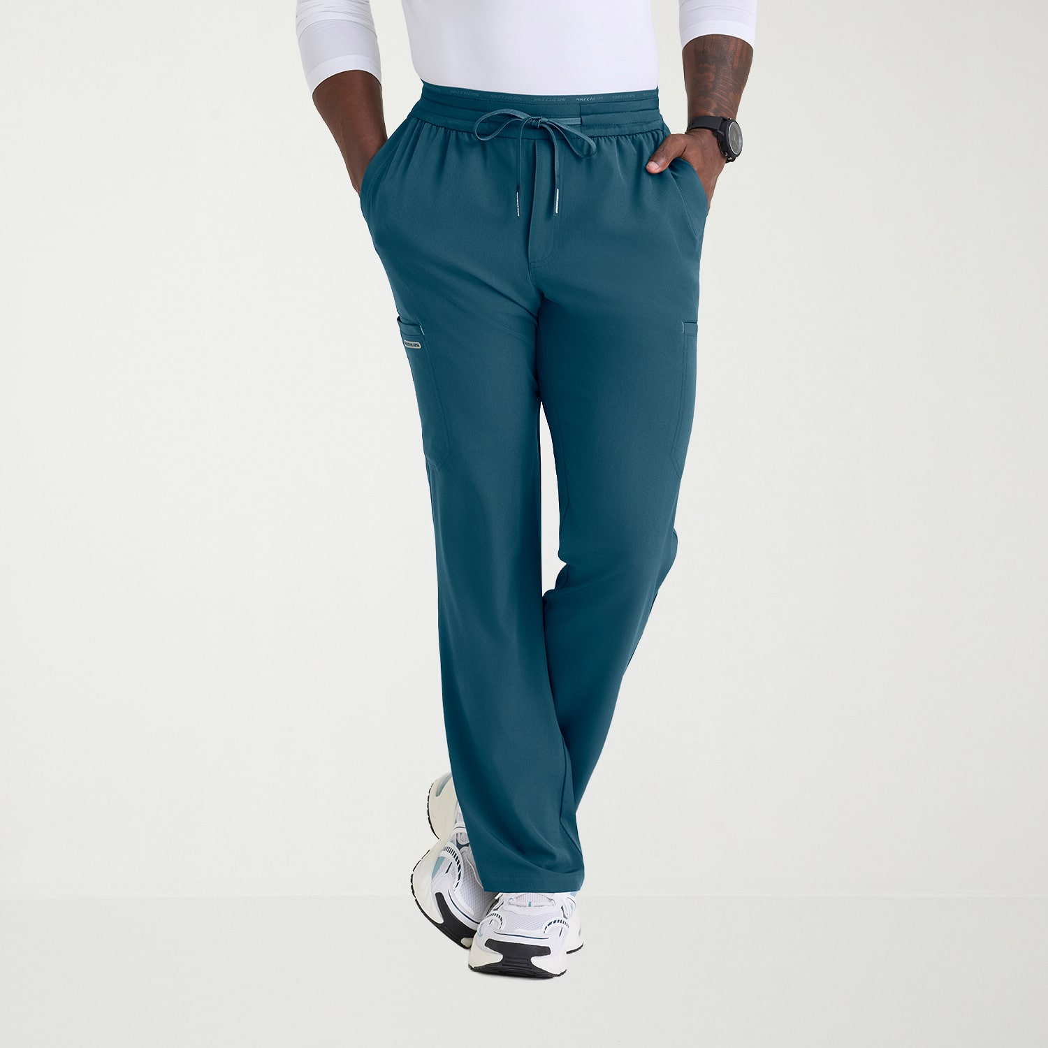 Skechers Skp736 Merit 6-Pocket Straight Leg Mens Big and Tall Stretch Fabric Moisture Wicking Scrub Pant