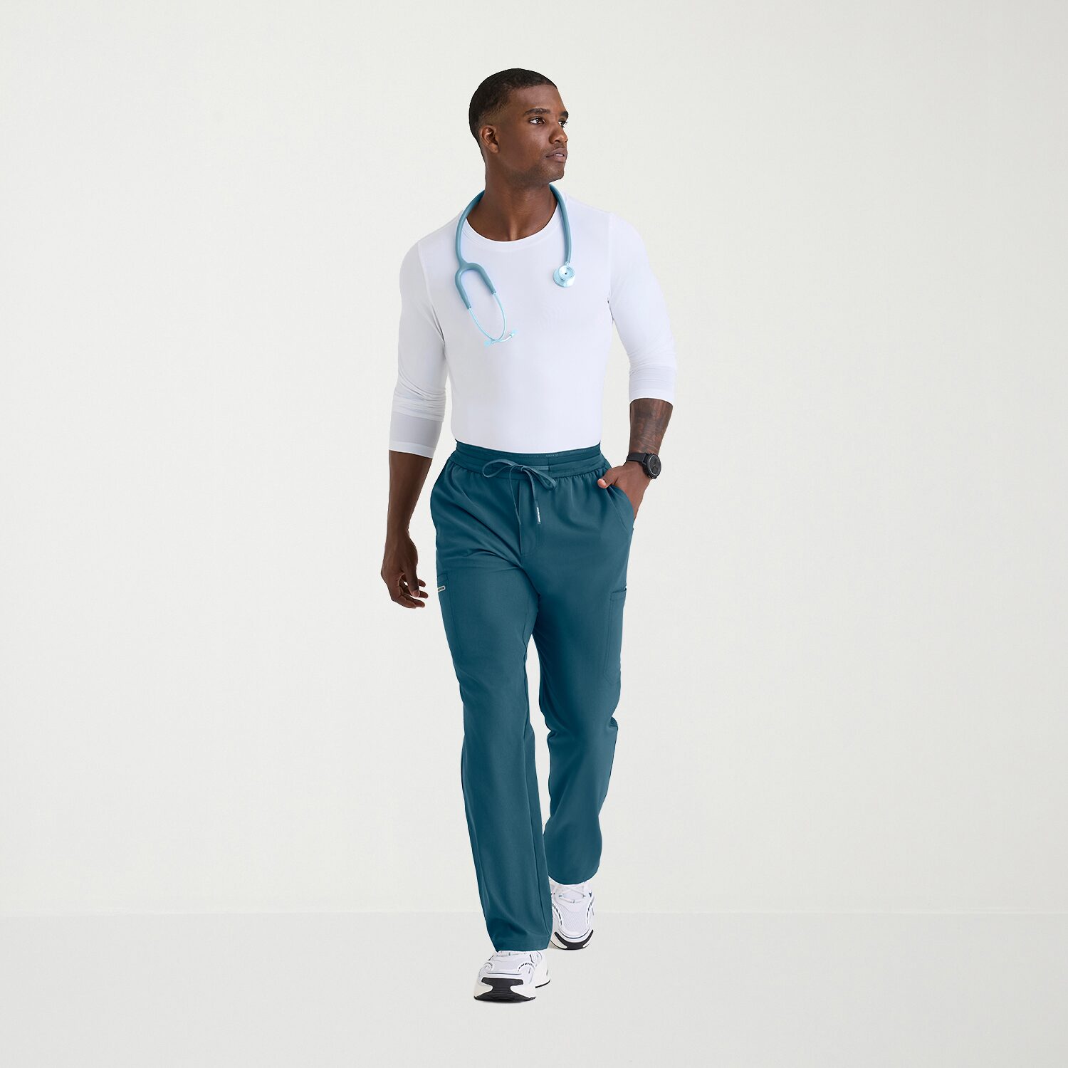 Skechers Skp736 Merit 6-Pocket Straight Leg Mens Short Stretch Fabric Moisture Wicking Scrub Pant