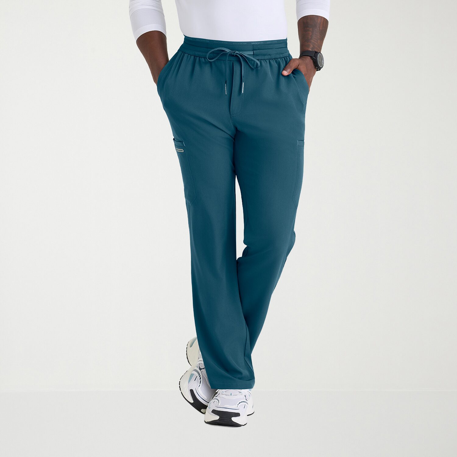 Skechers Skp736 Merit 6-Pocket Straight Leg Mens Short Stretch Fabric Moisture Wicking Scrub Pant