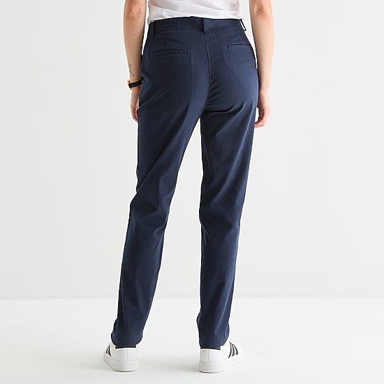 IZOD Womens Juniors Straight Mid Rise Flat Front Pant