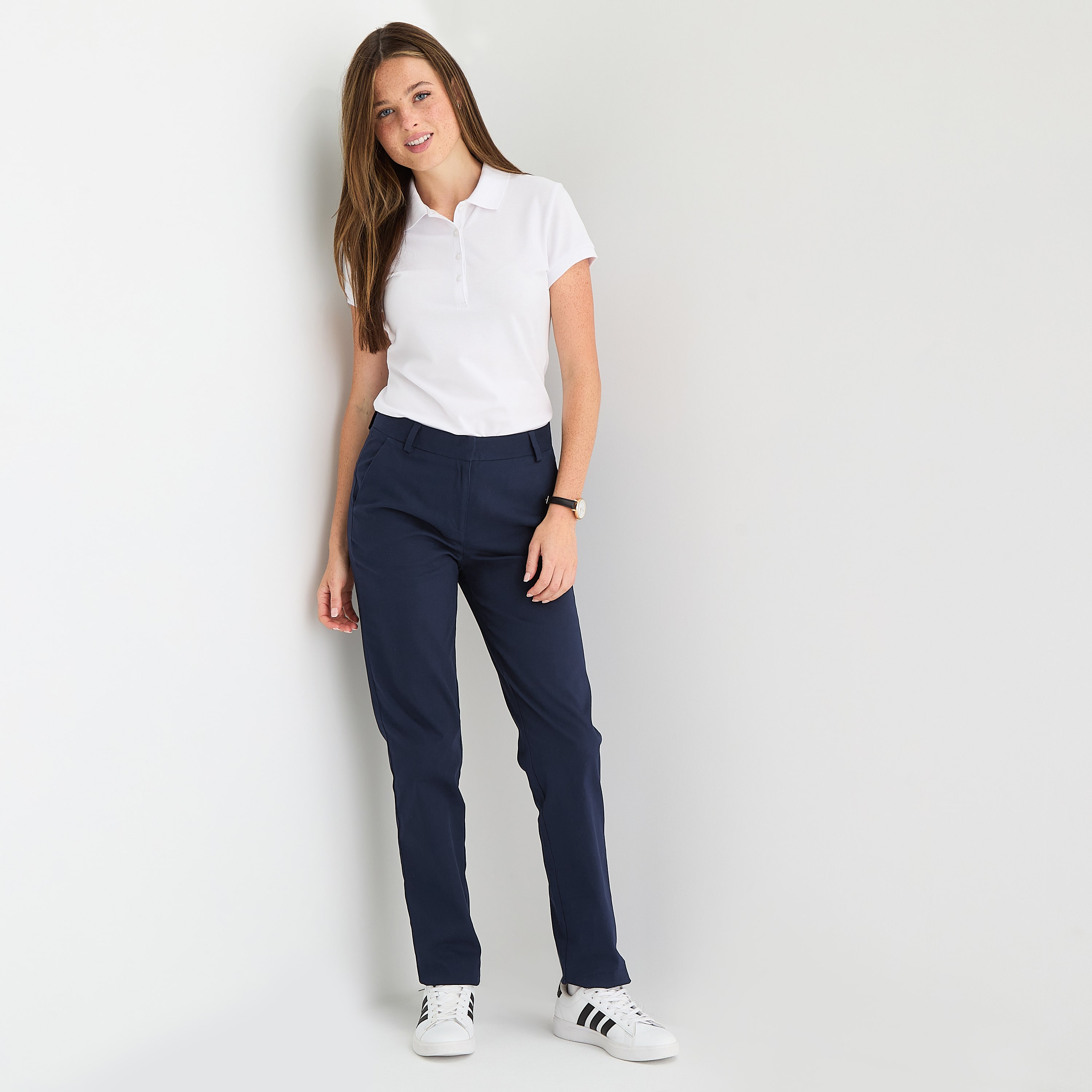 IZOD Womens Juniors Straight Mid Rise Flat Front Pant