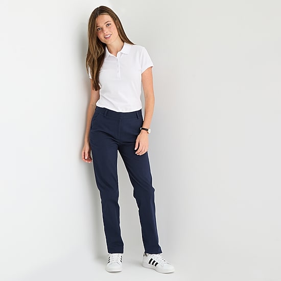 IZOD Womens Juniors Straight Mid Rise Flat Front Pant