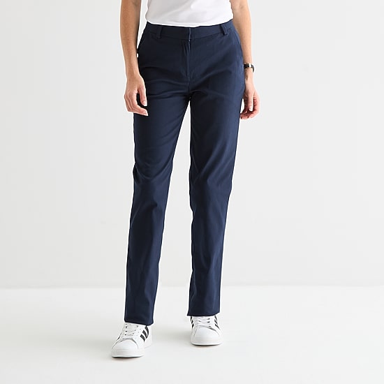 IZOD Womens Juniors Straight Mid Rise Flat Front Pant