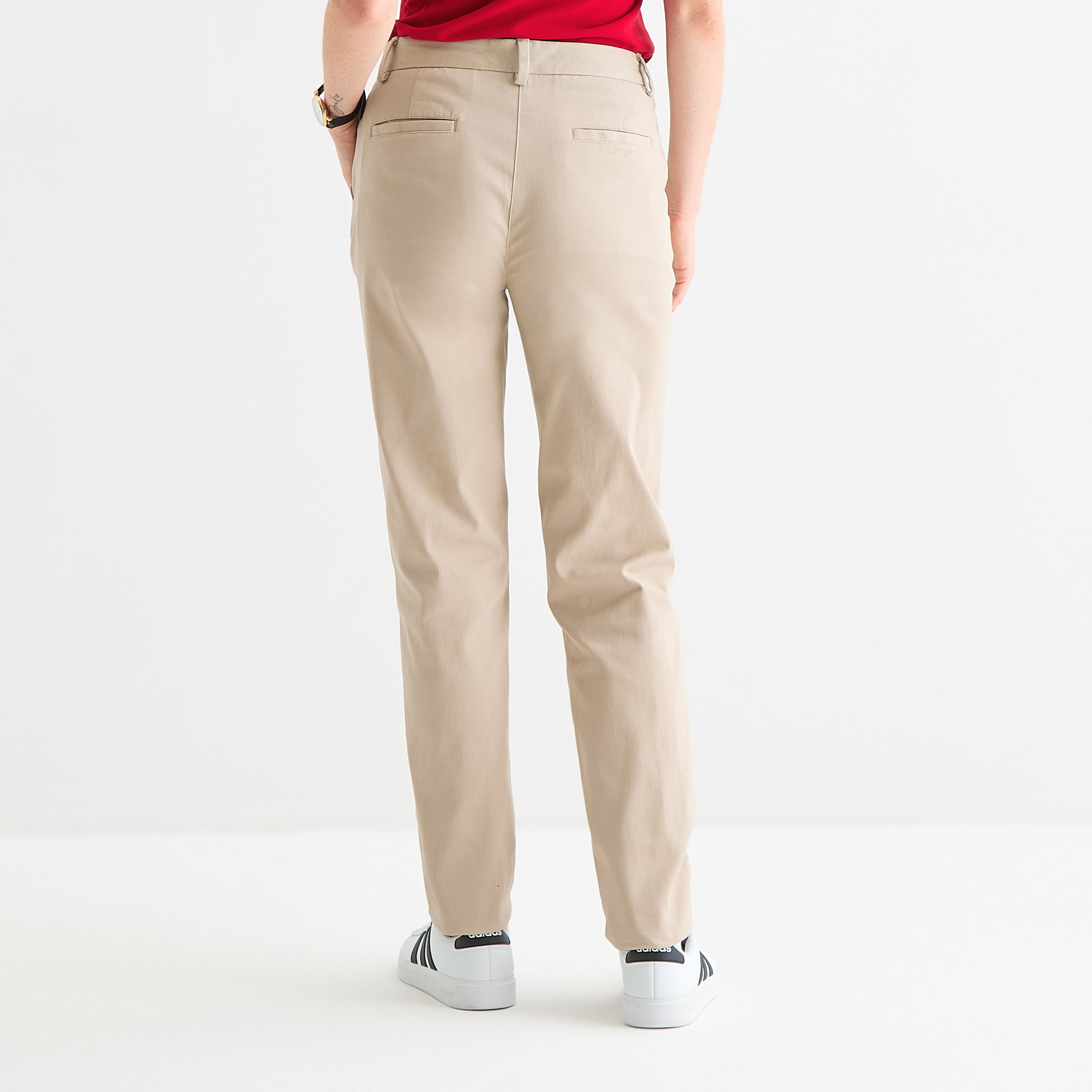 IZOD Womens Juniors Straight Mid Rise Flat Front Pant