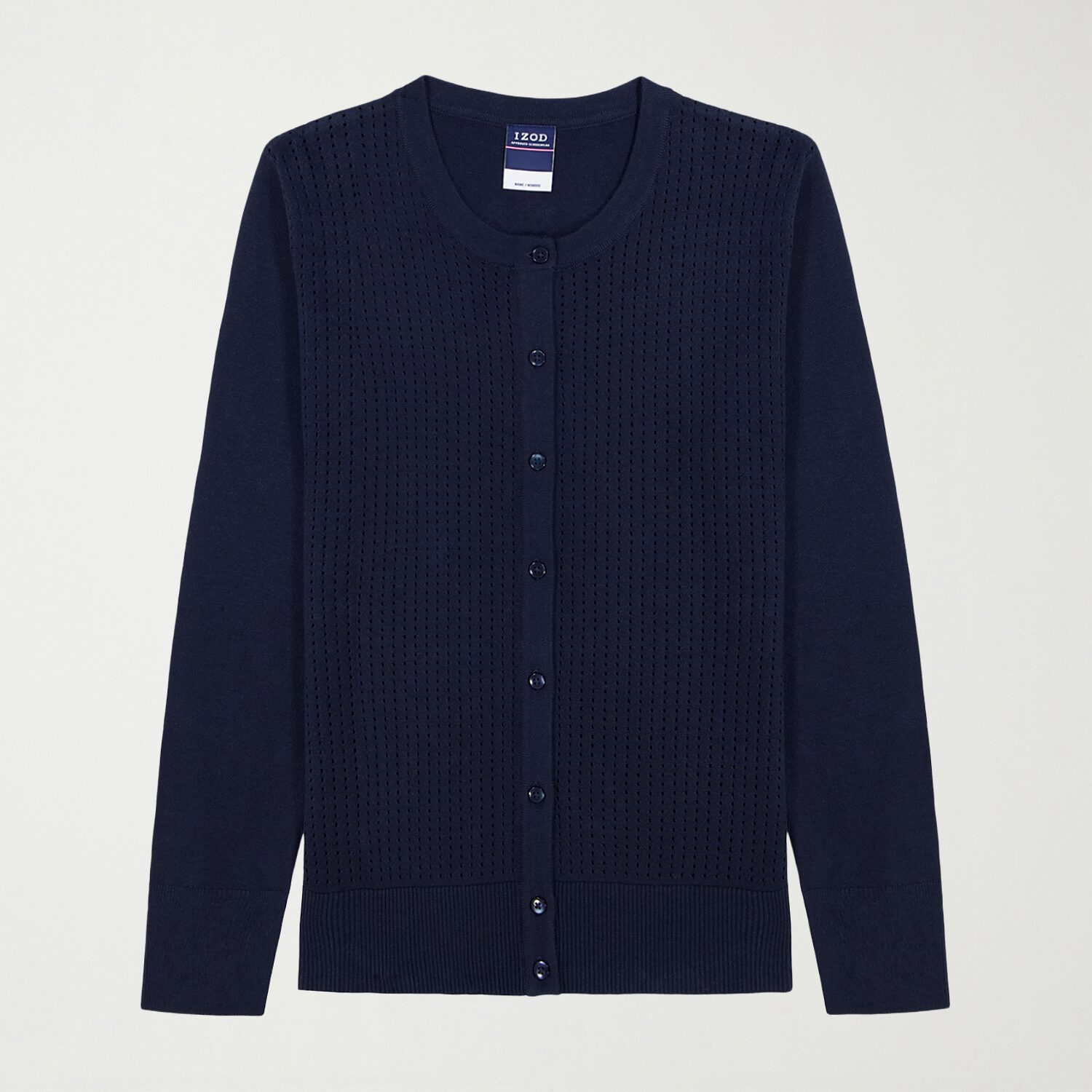 IZOD Womens Long Sleeve Button Juniors Cardigan