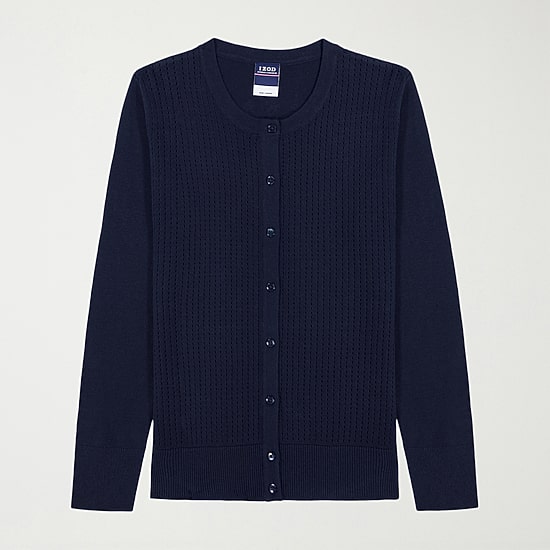 IZOD Womens Jewel Neck Long Sleeve Button Juniors Cardigan