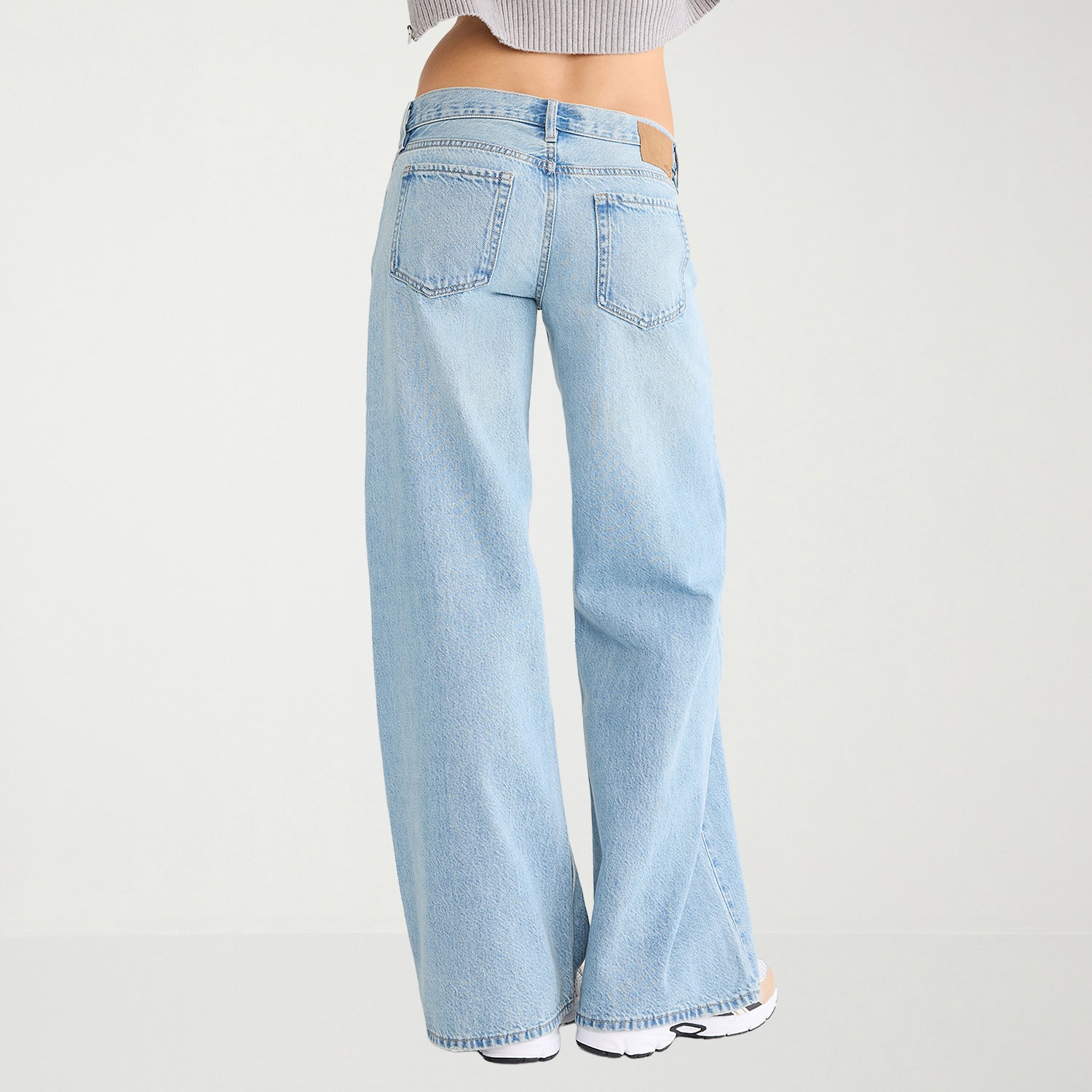 AEROPOSTALE Womens Juniors Short Mid Rise Wide Leg Jean