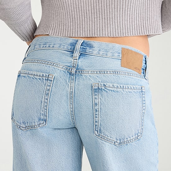 AEROPOSTALE Womens Juniors Short Low Rise Wide Leg Jean