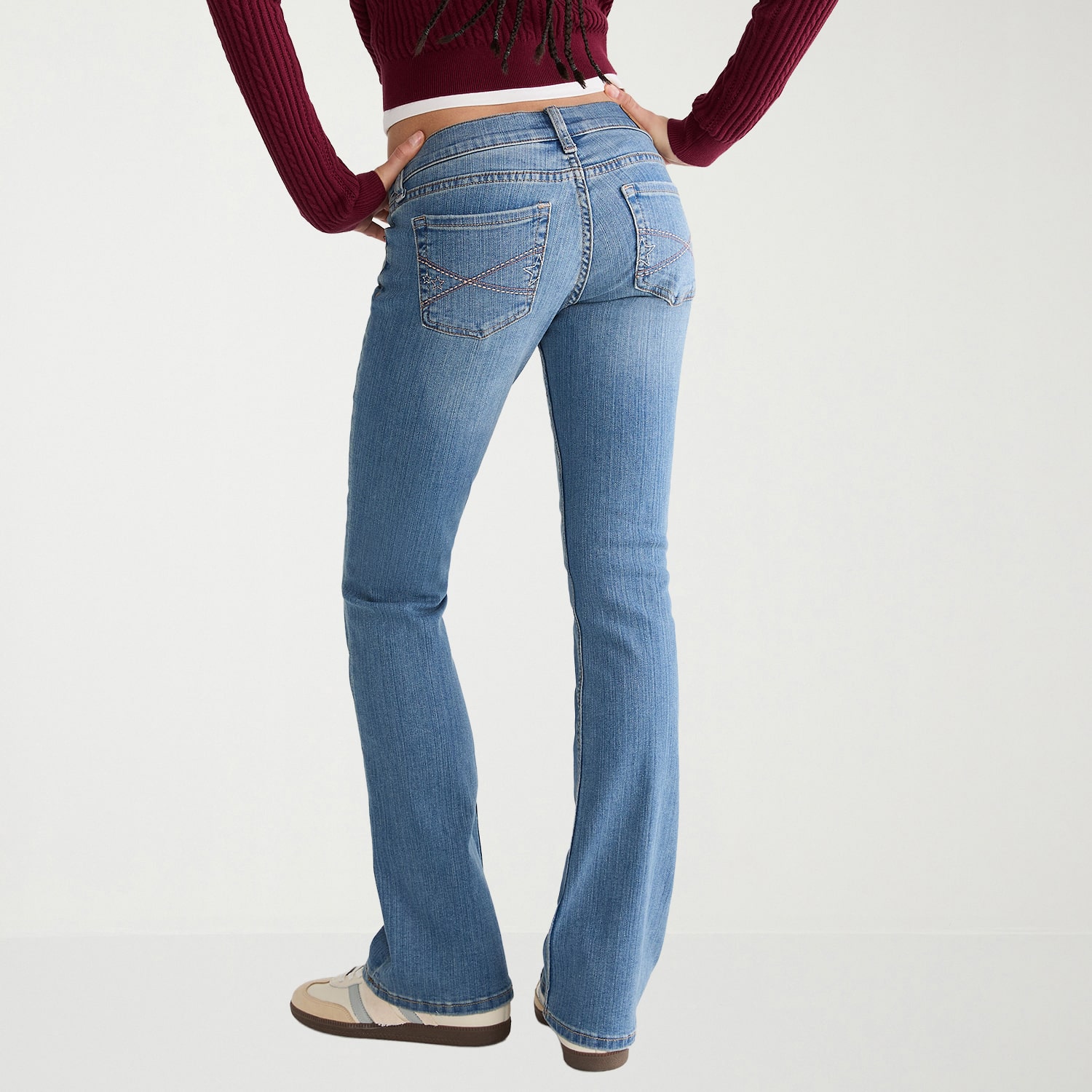 AEROPOSTALE Womens Juniors Short Mid Rise Bootcut Jean