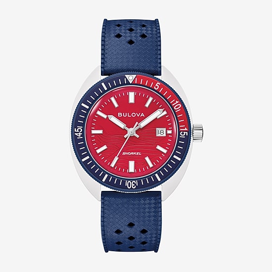 Bulova Snorkel Mens Blue Strap Watch 98b474