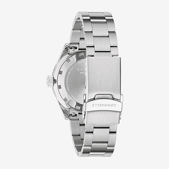 Caravelle Designed By Bulova Caravelle Sea Hunter Mens Automatic Silver Tone Stainless Steel Bracelet Watch 43b178