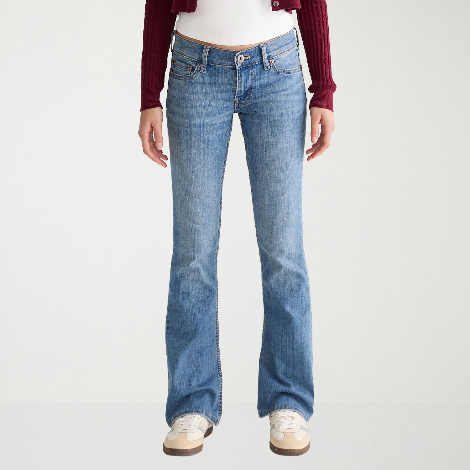 AEROPOSTALE Womens Juniors Short Mid Rise Bootcut Jean