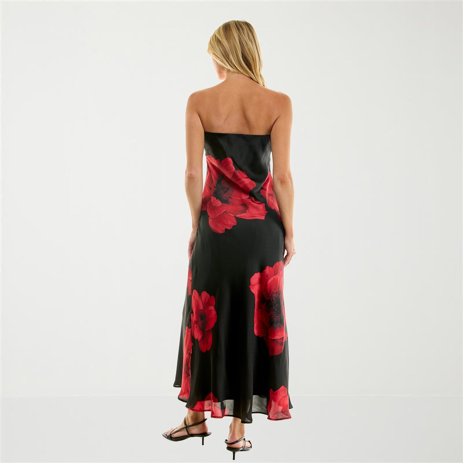 Trixxi Womens Juniors Sleeveless Floral Midi Slip Dress