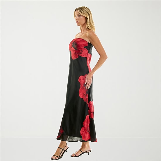 Trixxi Womens Juniors Sleeveless Floral Midi Slip Dress