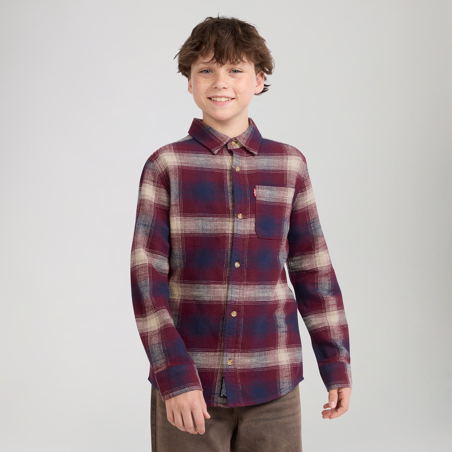 Levi's® Big Kid Boys Long Sleeve Regular Fit Button-Down Shirt