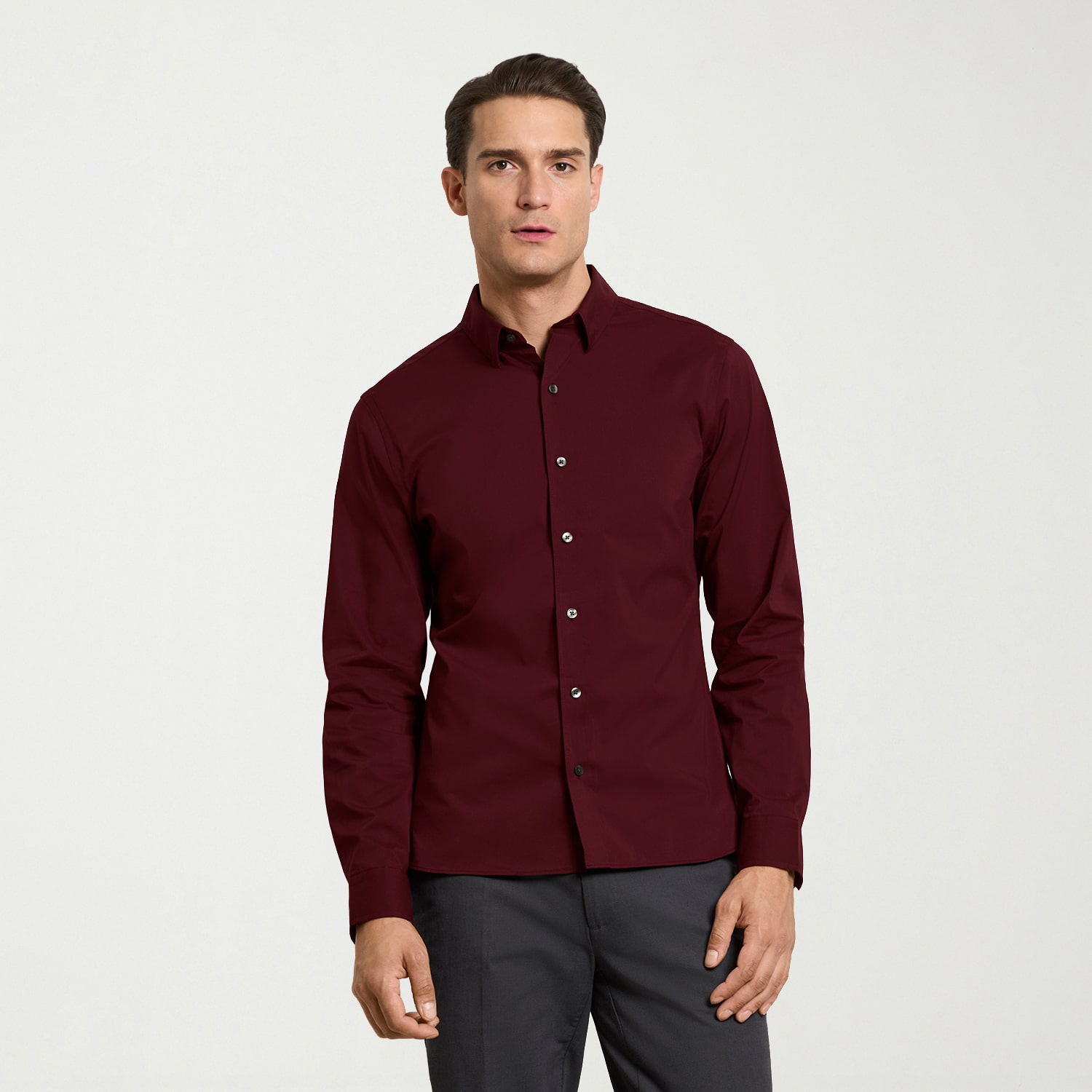 Van Heusen Performance All Way Stretch Mens Long Sleeve Slim Fit Stretch Fabric Button-Down Shirt