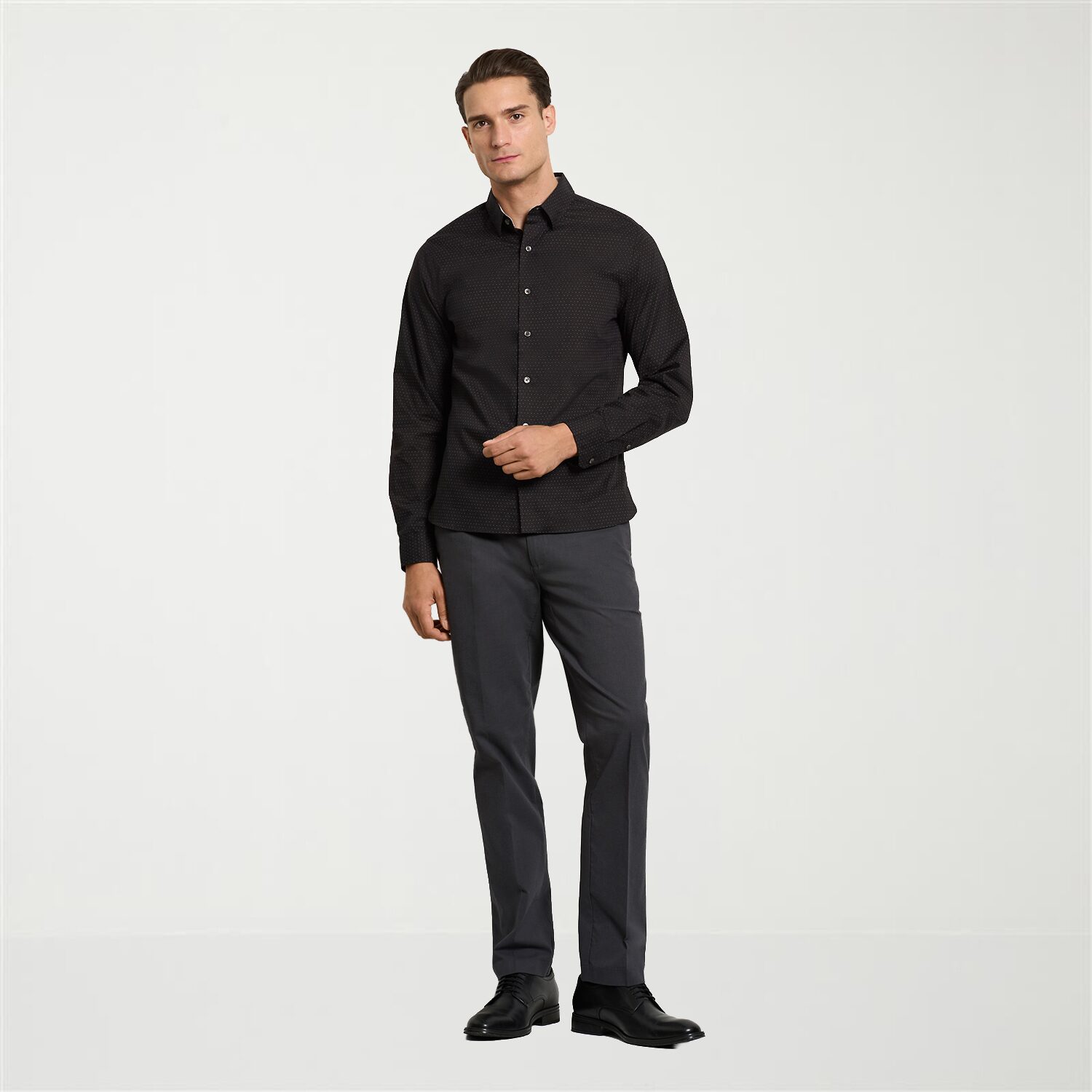 Van Heusen Everyday Defense Stain Shield Mens Long Sleeve Slim Fit Button-Down Shirt