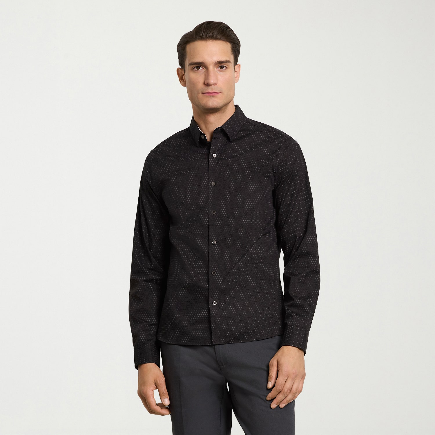 Van Heusen Everyday Defense Stain Shield Mens Long Sleeve Slim Fit Button-Down Shirt