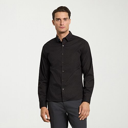 Van Heusen Everyday Defense Stain Shield Mens Long Sleeve Slim Fit Button-Down Shirt, Xx-large, Black