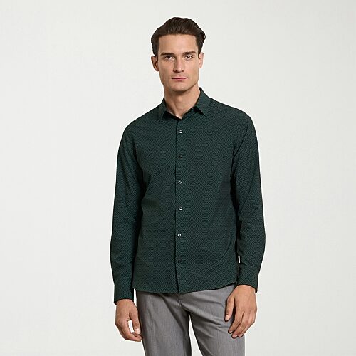 Van Heusen Performance All Way Stretch Mens Long Sleeve Slim Fit Stretch Fabric Button-down Shirt In Green